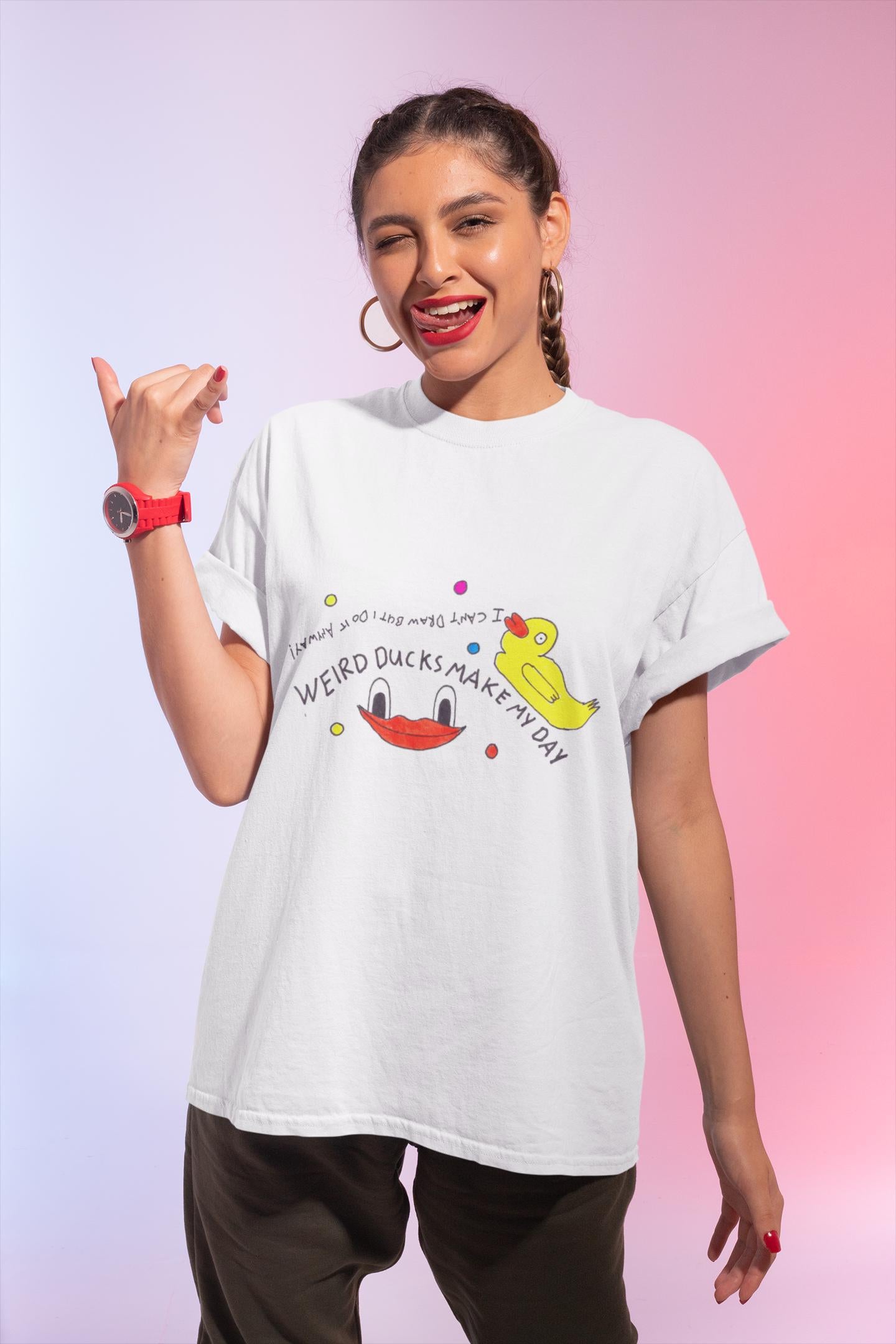 Weird Ducks Make My Day T-Shirt | I Can't Draw But Do It Anyway Graphic Tee