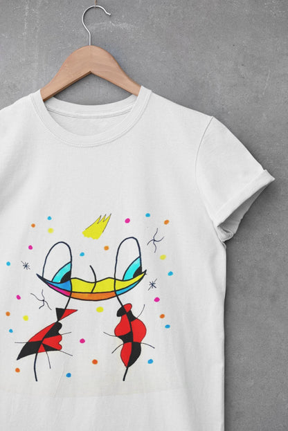Flamenco Duck T-Shirt | Joan Miró Style Abstract Art, Hand Drawn Tee