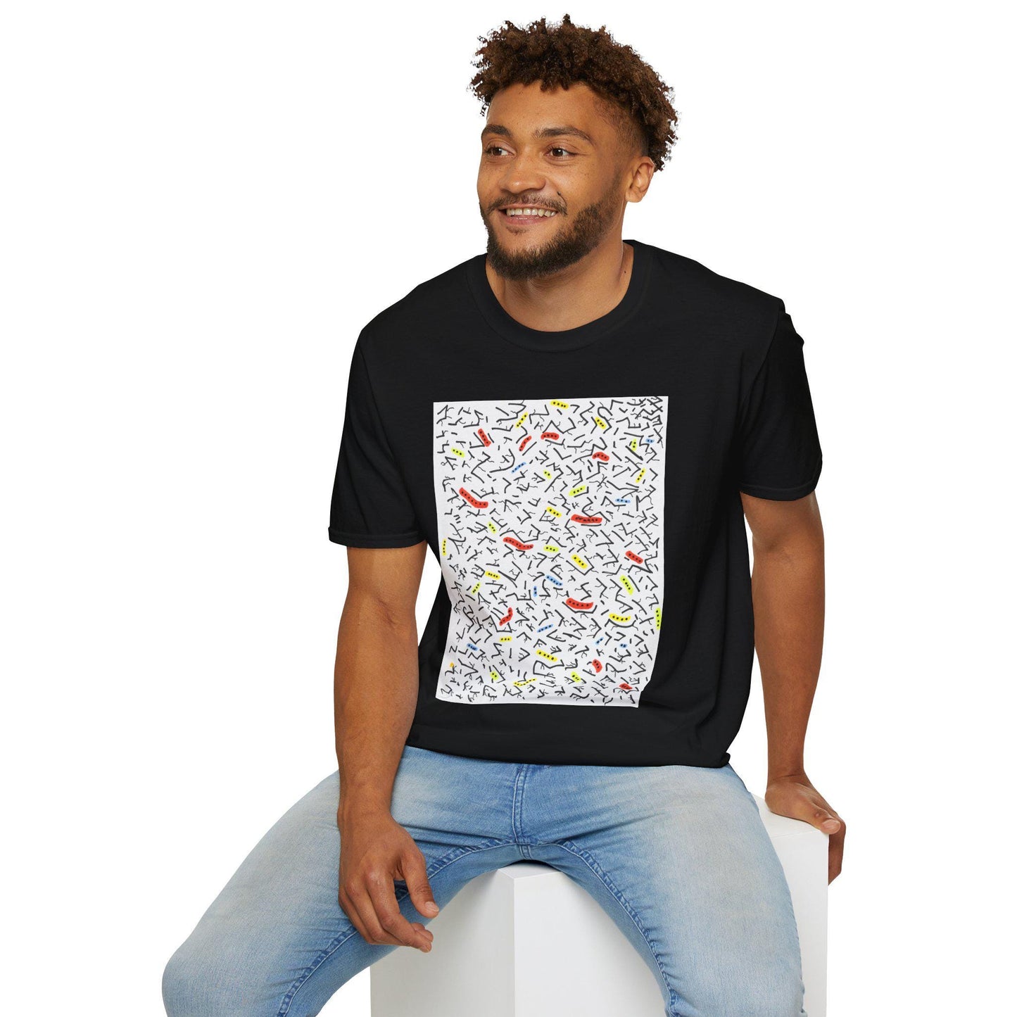 Abstract Scribble Art T-Shirt | Hand Drawn Line Art Print, UK Artist Tee