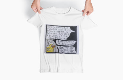 Hand Drawn Duck Comic T-Shirt | Mental Health Support Awareness Tee
