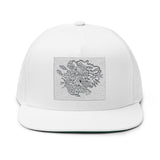 Scribble Linework Cap | Abstract Animal Flat Bill Hat | Minimalist Embroidered Snapback | UK Artist