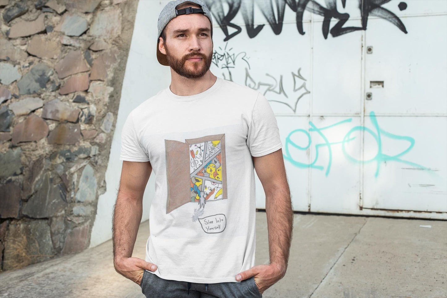 Step Into Yourself | Motivational T-shirt | Shadow Work | Hand Drawn | U.K. Artist