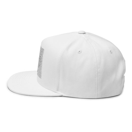 Scribble Linework Cap | Abstract Animal Flat Bill Hat | Minimalist Embroidered Snapback | UK Artist