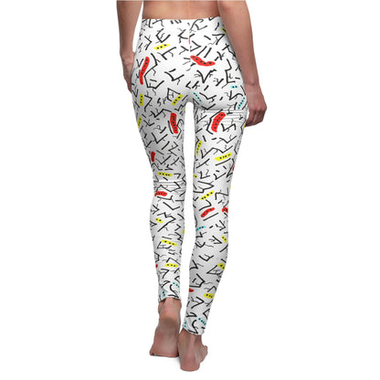 Women's Abstract Doodle Constellation Leggings | Hand Drawn Yoga Wear, 90s Style