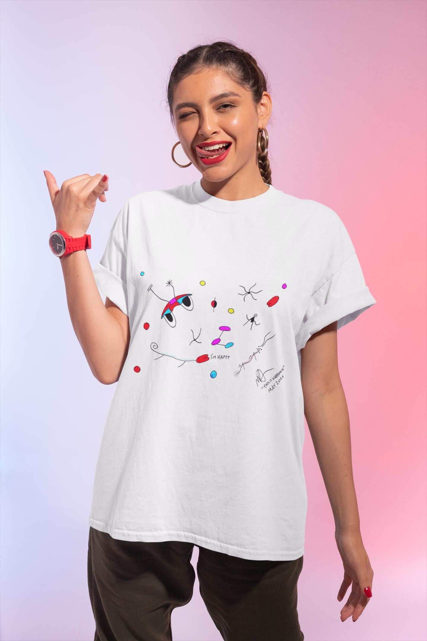 Abstract Duck Art Tee | Hand Drawn Surrealist Print, UK Artist