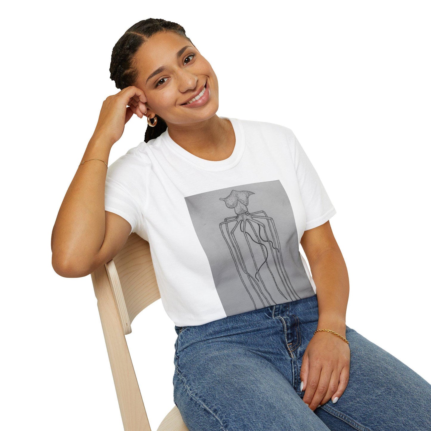 Mighty Magnapinna Squid Print T-Shirt | Creepy Deep Ocean Art Tee