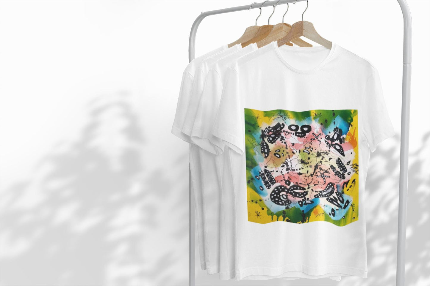 Abstract Ink Faces T-Shirt | Colorful Linework Art, Cape Town Design