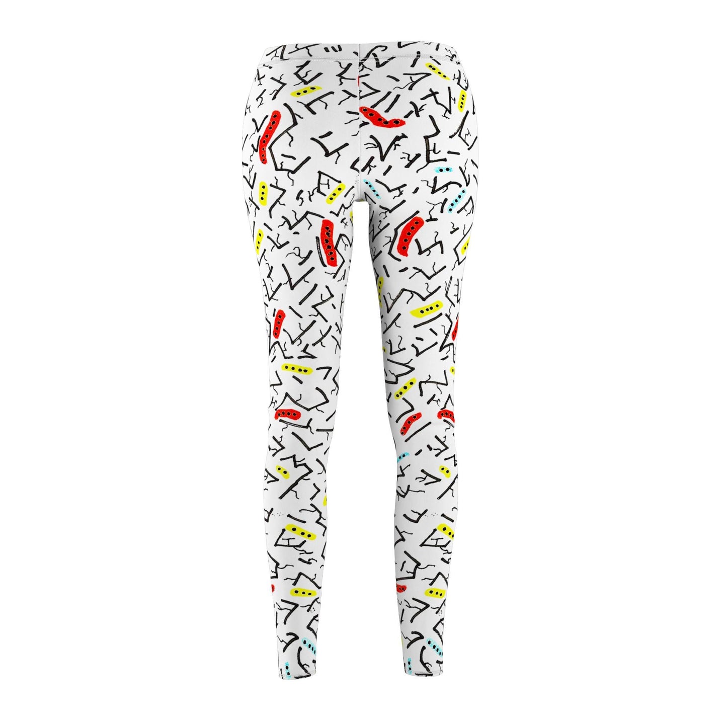 Women's Abstract Doodle Constellation Leggings | Hand Drawn Yoga Wear, 90s Style