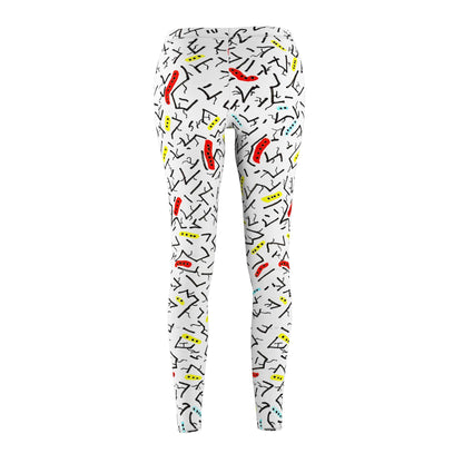 Women's Abstract Doodle Constellation Leggings | Hand Drawn Yoga Wear, 90s Style