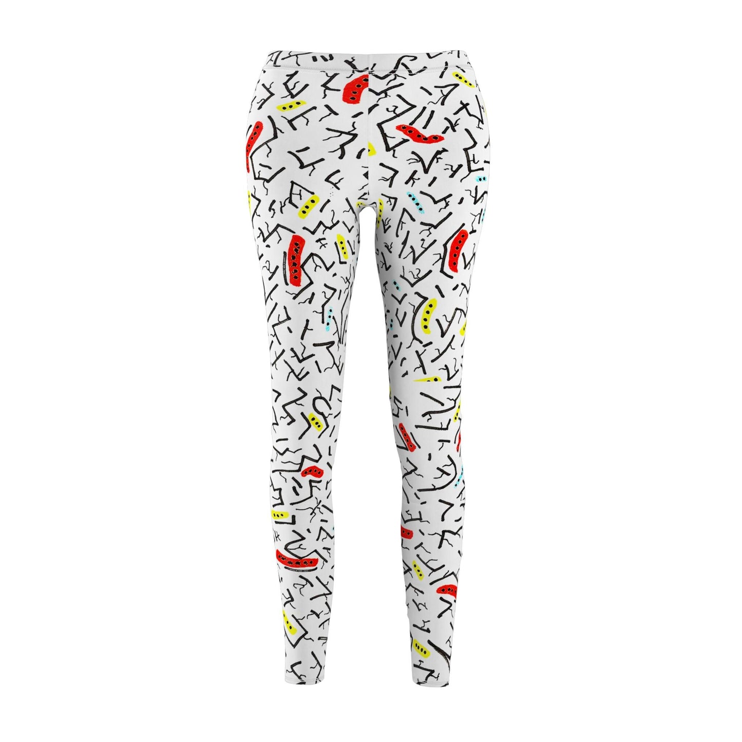 Women's Abstract Doodle Constellation Leggings | Hand Drawn Yoga Wear, 90s Style