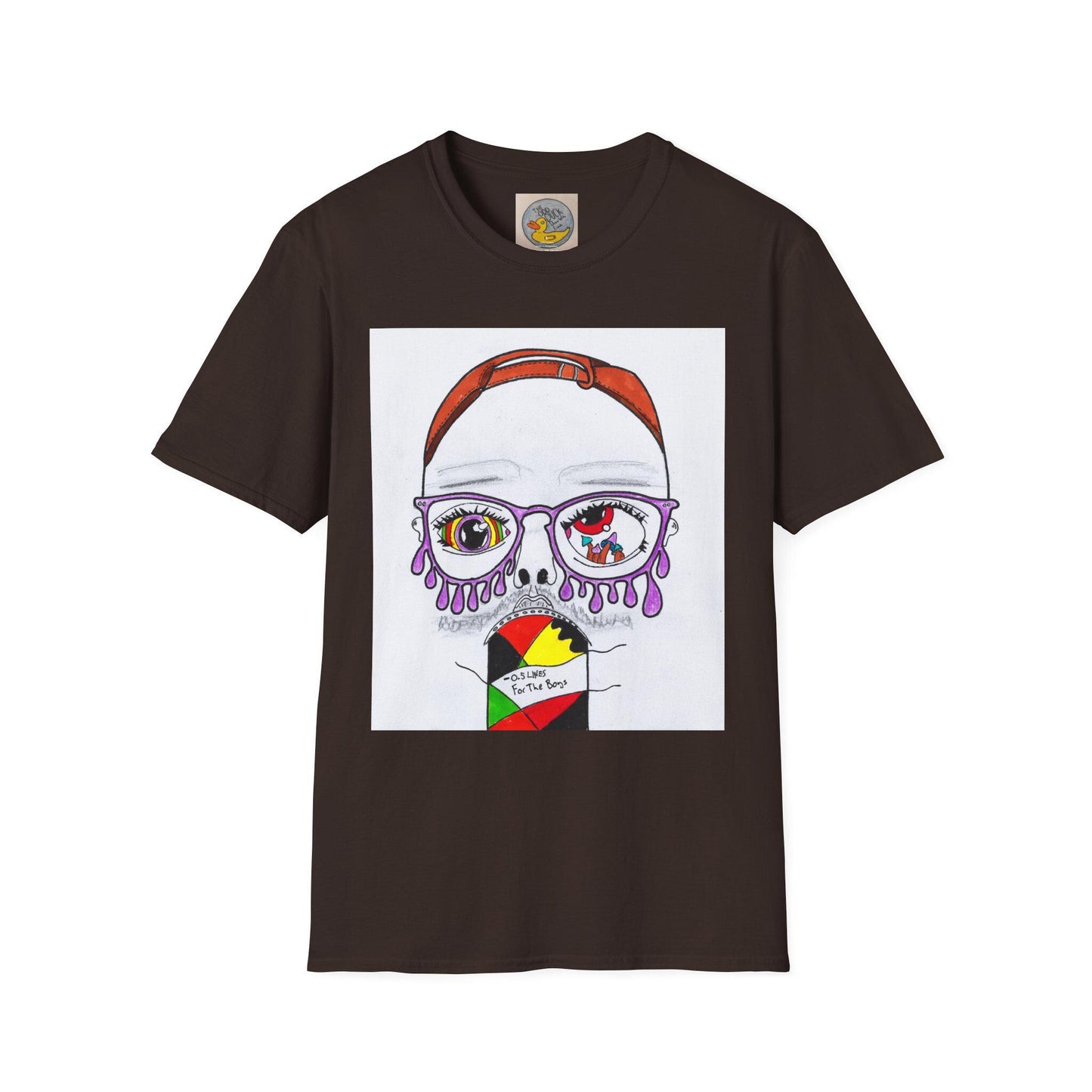Trippy Psychedelic Abstract Josh Portrait T-Shirt | Purple Eyes, Glasses
