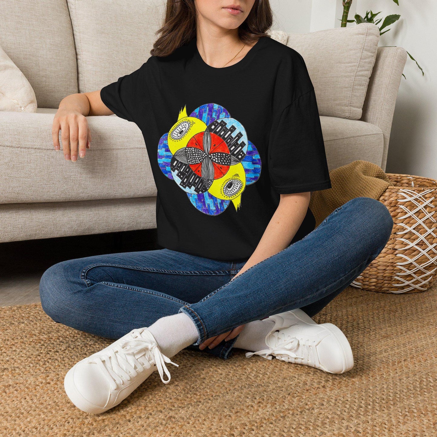 Scared Wide-Eyed City Ducks T-Shirt | Urban Duck Illustration