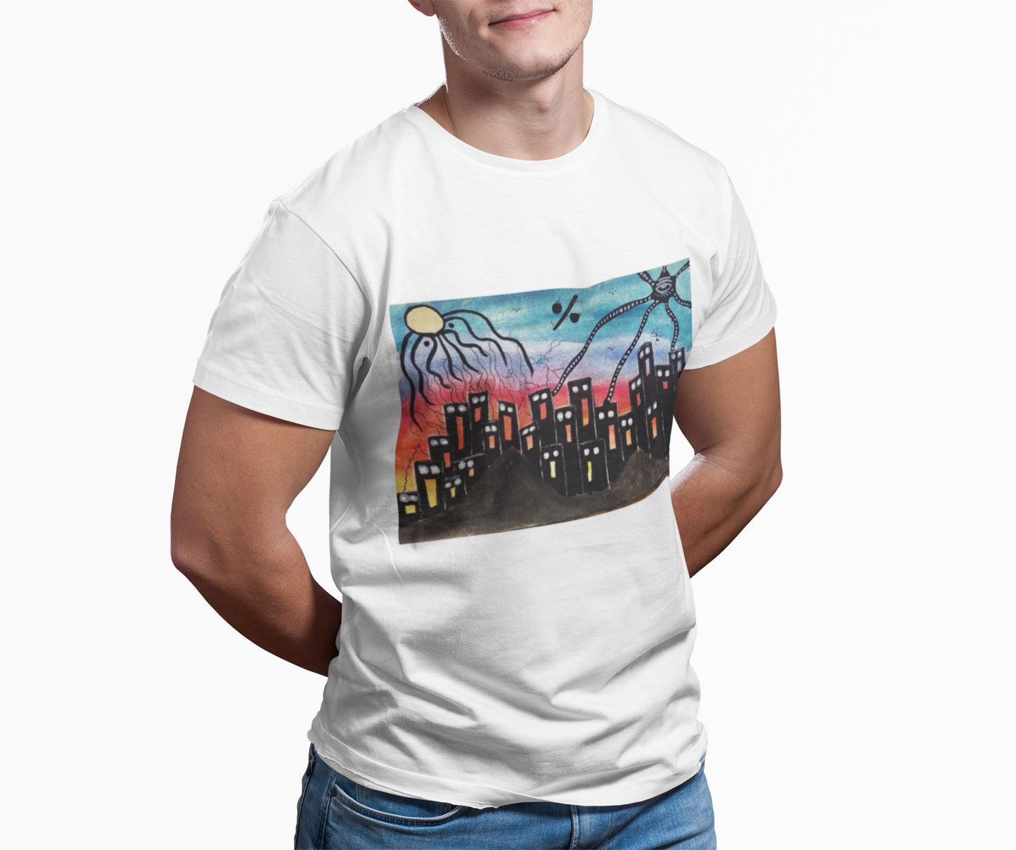 Lovecraftian Tentacles Watercolor T-Shirt | Cosmic Horror Abstract