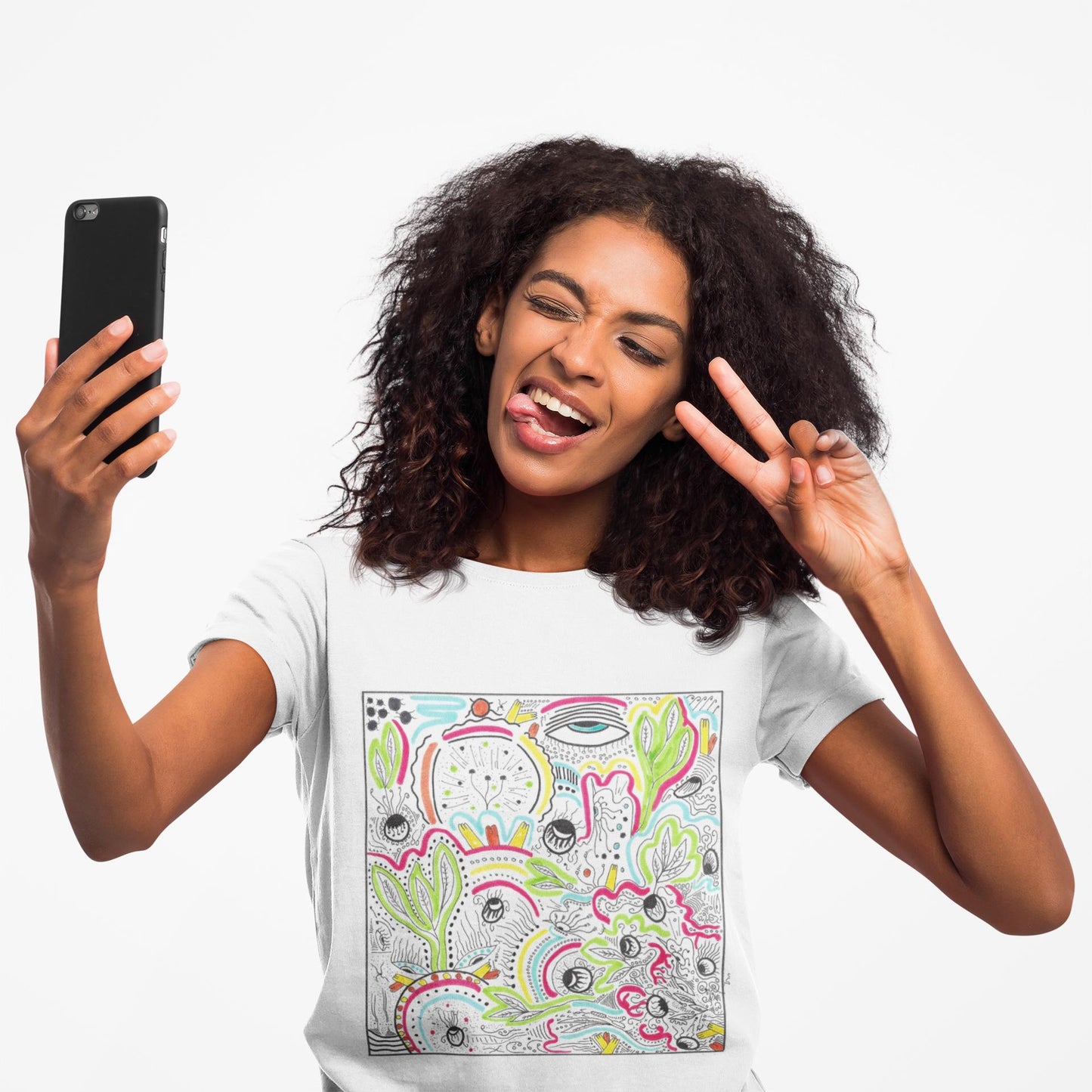 Surreal Psychedelic Mushroom Garden T-Shirt | Abstract Floral Fungi Art