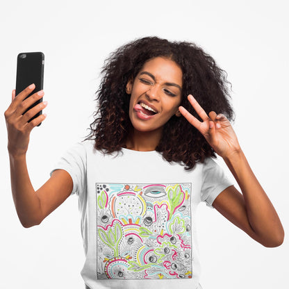 Surreal Psychedelic Mushroom Garden T-Shirt | Abstract Floral Fungi Art