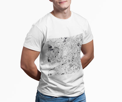 Art Is Therapy Scribbles bipolar abstract linework surreal T-Shirt | U.K Artist Hand Drawn