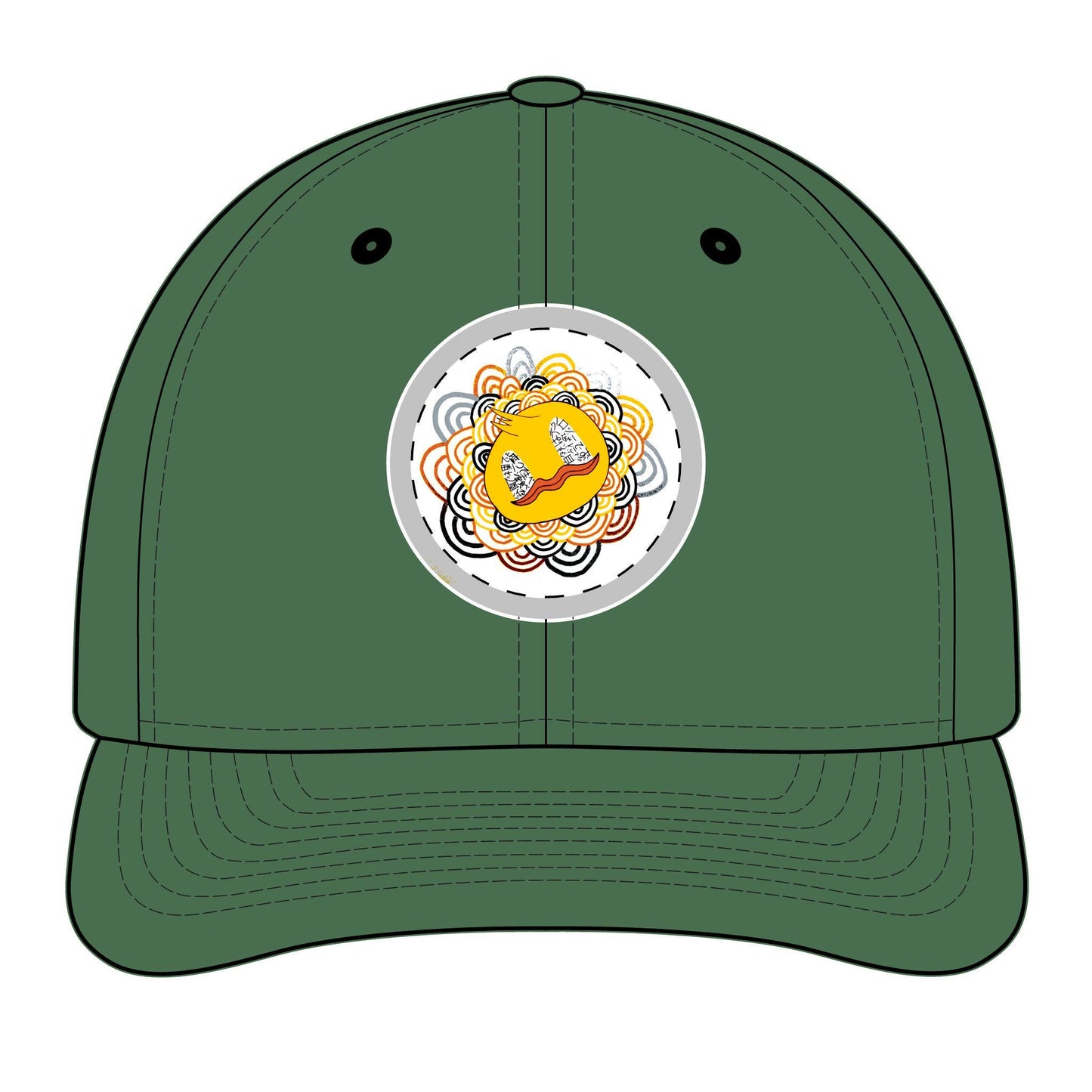TheOddDuckBar Mascot Embroidered Trucker Cap | Mandala Logo Snapback Hat