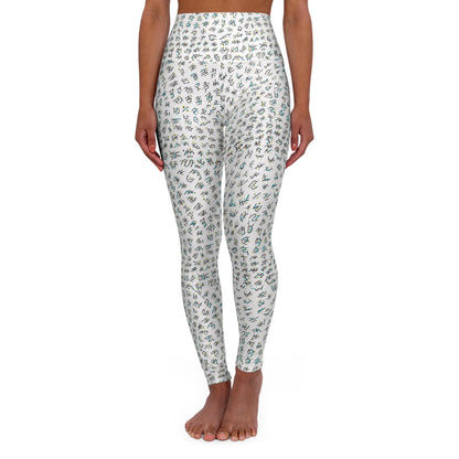 OddDuckBar Yoga Leggings Hand Drawn Pattern High Waisted Yoga | All-Over Print